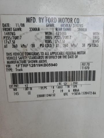 Photo 11 VIN: 1FTRF12819KB05940 - FORD F150 