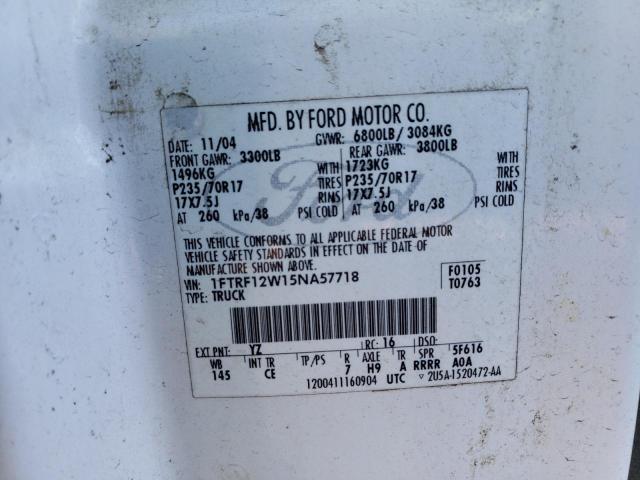 Photo 11 VIN: 1FTRF12W15NA57718 - FORD F150 