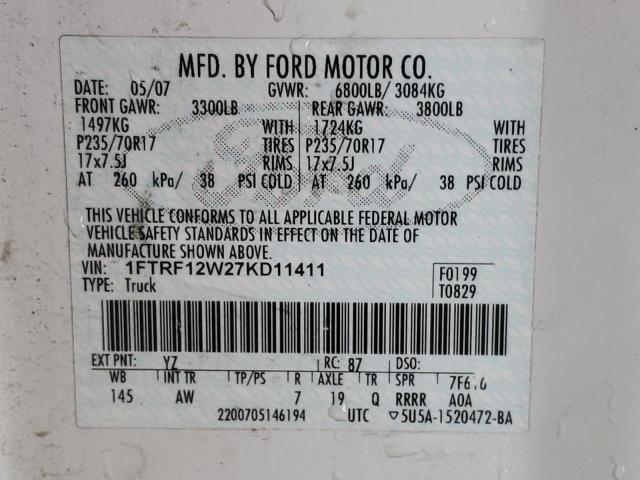 Photo 11 VIN: 1FTRF12W27KD11411 - FORD F150 