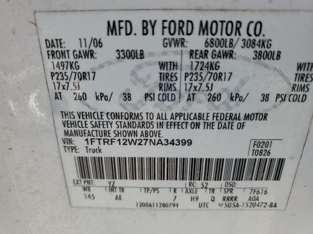 Photo 11 VIN: 1FTRF12W27NA34399 - FORD F150 