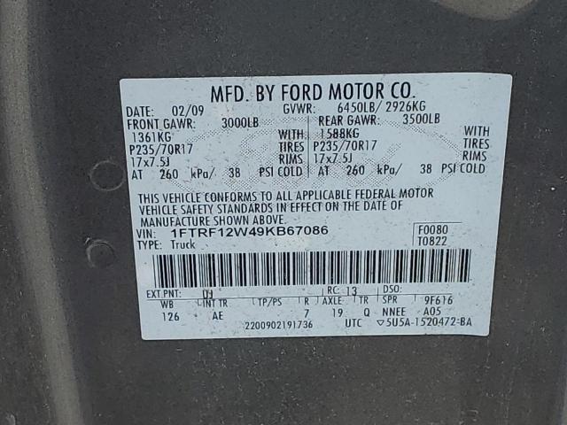 Photo 11 VIN: 1FTRF12W49KB67086 - FORD ALL MODELS 