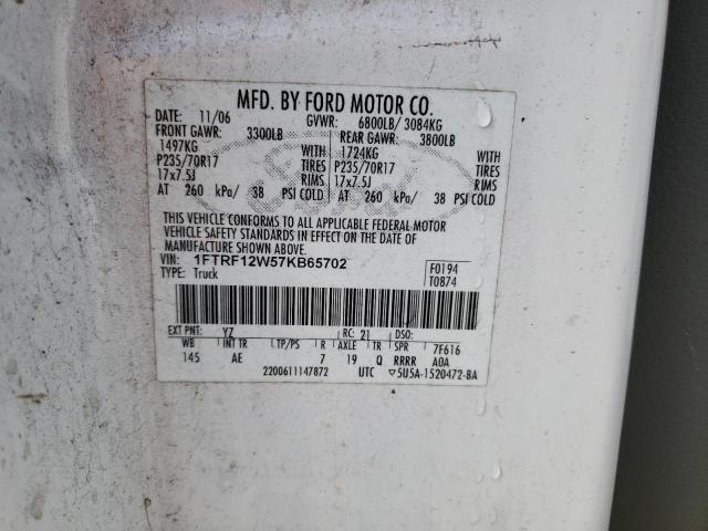 Photo 12 VIN: 1FTRF12W57KB65702 - FORD F150 