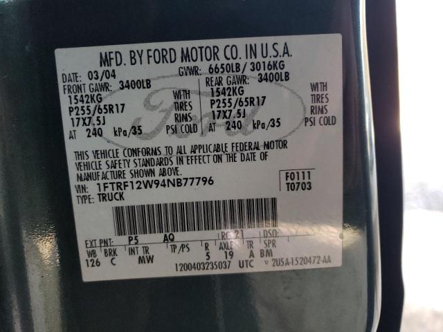 Photo 11 VIN: 1FTRF12W94NB77796 - FORD F150 