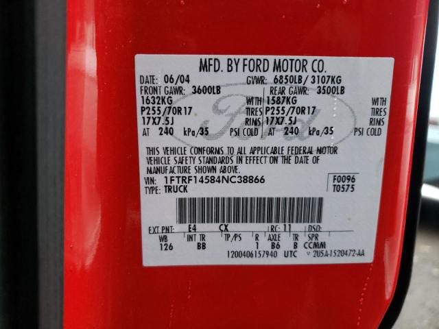 Photo 11 VIN: 1FTRF14584NC38866 - FORD F150 