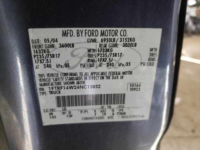 Photo 9 VIN: 1FTRF14W24NC15852 - FORD F150 