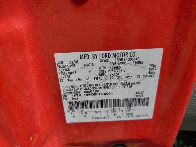 Photo 11 VIN: 1FTRF14W38KD70904 - FORD F150 