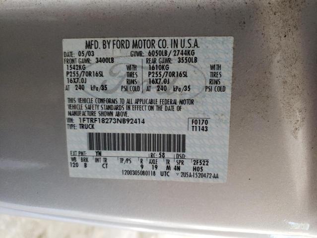 Photo 11 VIN: 1FTRF18273NB92414 - FORD F150 