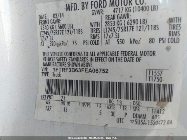 Photo 8 VIN: 1FTRF3B63FEA06752 - FORD F350 