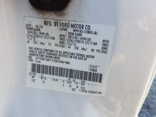 Photo 9 VIN: 1FTRF3BT1GED40186 - FORD F350 SUPER 