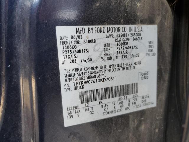 Photo 11 VIN: 1FTRW07613KD70611 - FORD F150 SUPER 