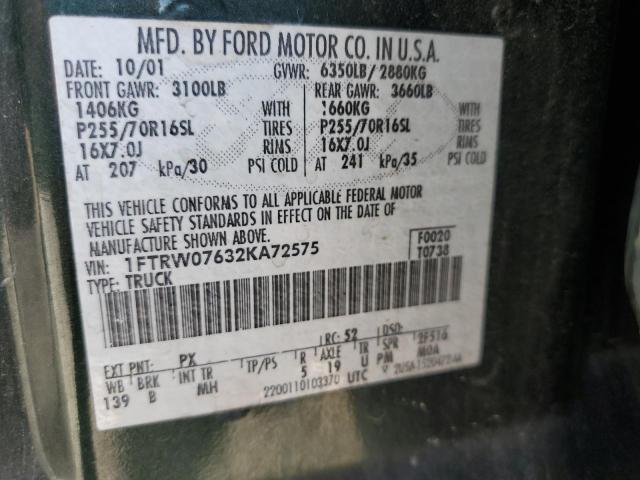 Photo 11 VIN: 1FTRW07632KA72575 - FORD F150 SUPER 