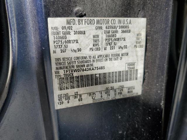 Photo 11 VIN: 1FTRW07643KA75485 - FORD F150 SUPER 