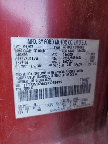 Photo 11 VIN: 1FTRW07662KC98495 - FORD F150 SUPER 