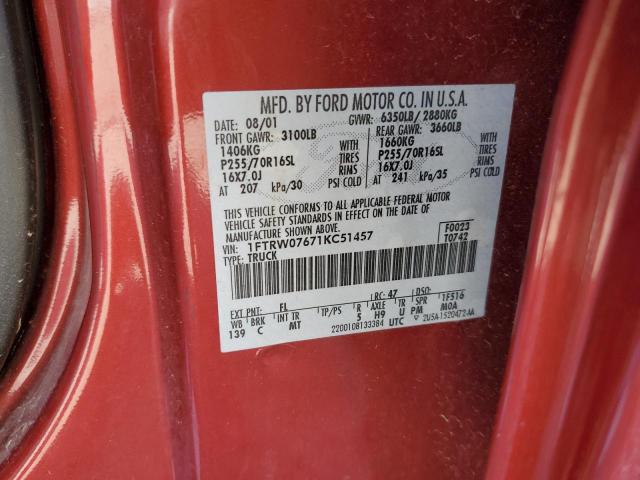 Photo 11 VIN: 1FTRW07671KC51457 - FORD F150 SUPER 