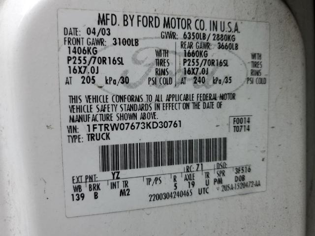 Photo 11 VIN: 1FTRW07673KD30761 - FORD F-150 