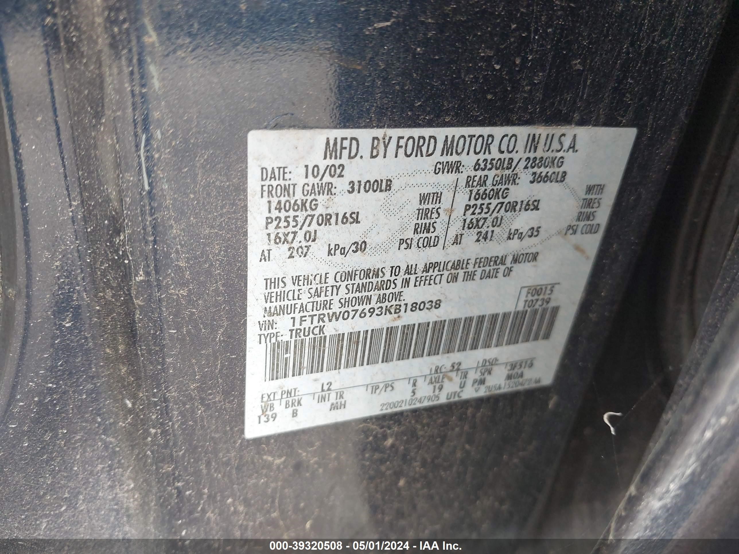 Photo 8 VIN: 1FTRW07693KB18038 - FORD F-150 