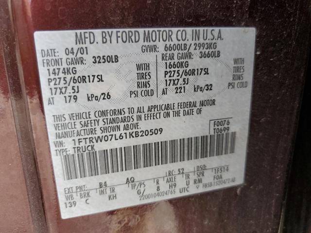 Photo 11 VIN: 1FTRW07L61KB20509 - FORD F150 SUPER 