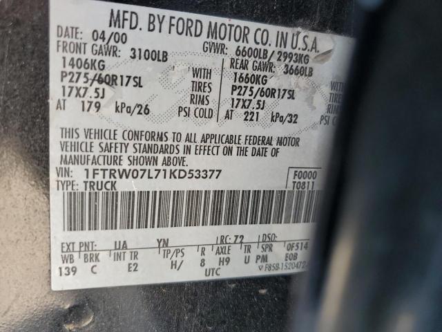 Photo 11 VIN: 1FTRW07L71KD53377 - FORD F150 SUPER 