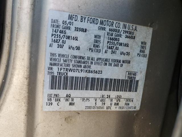 Photo 11 VIN: 1FTRW07L91KB65623 - FORD F150 