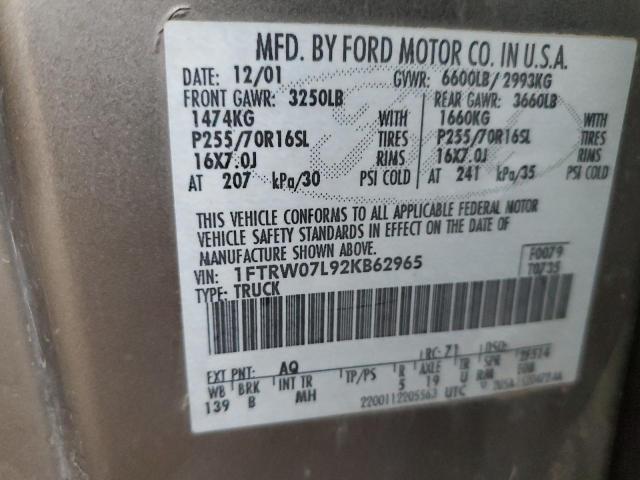 Photo 11 VIN: 1FTRW07L92KB62965 - FORD F150 SUPER 