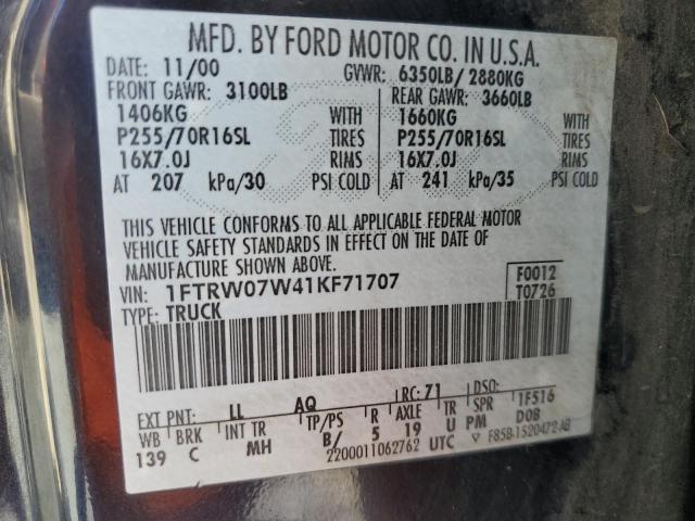 Photo 11 VIN: 1FTRW07W41KF71707 - FORD F150 SUPER 