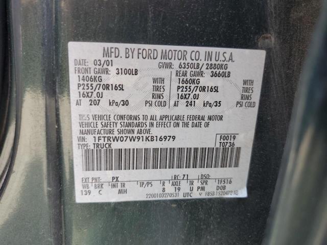 Photo 11 VIN: 1FTRW07W91KB16979 - FORD F-150 