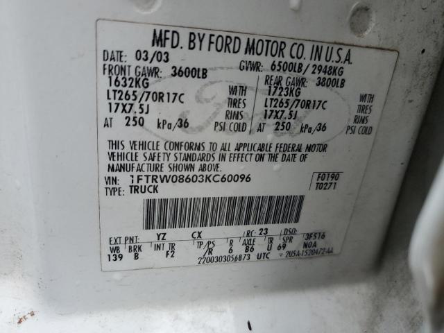 Photo 12 VIN: 1FTRW08603KC60096 - FORD F-150 