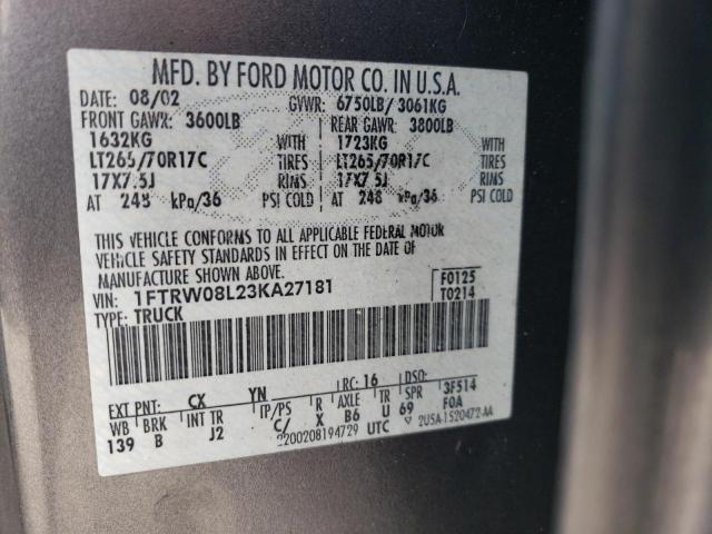 Photo 11 VIN: 1FTRW08L23KA27181 - FORD F-150 