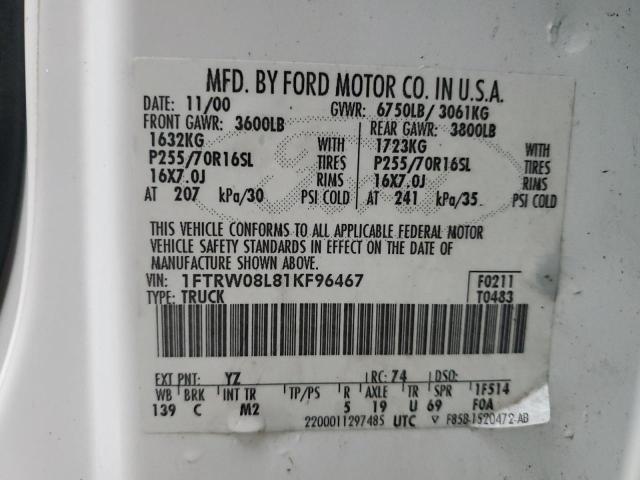 Photo 11 VIN: 1FTRW08L81KF96467 - FORD F-150 