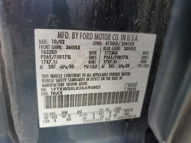 Photo 11 VIN: 1FTRW08L83KA94805 - FORD F-150 