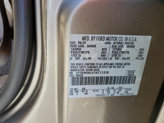 Photo 11 VIN: 1FTRW08LX1KC11278 - FORD F150 SUPER 