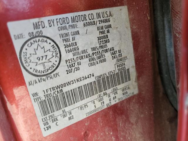 Photo 12 VIN: 1FTRW08W31KE36474 - FORD F150 SUPER 