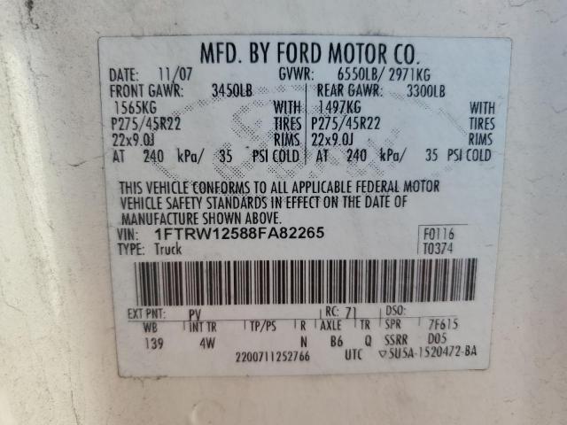 Photo 11 VIN: 1FTRW12588FA82265 - FORD F150 SUPER 