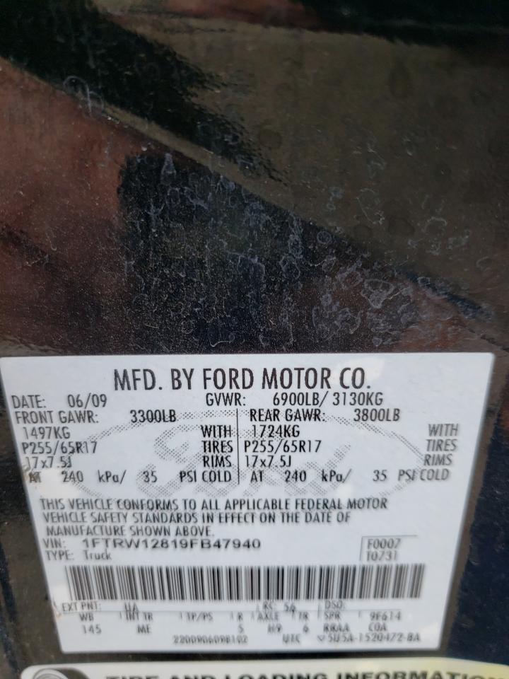 Photo 12 VIN: 1FTRW12819FB47940 - FORD F-150 