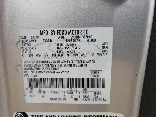 Photo 11 VIN: 1FTRW12859FA72112 - FORD F-150 