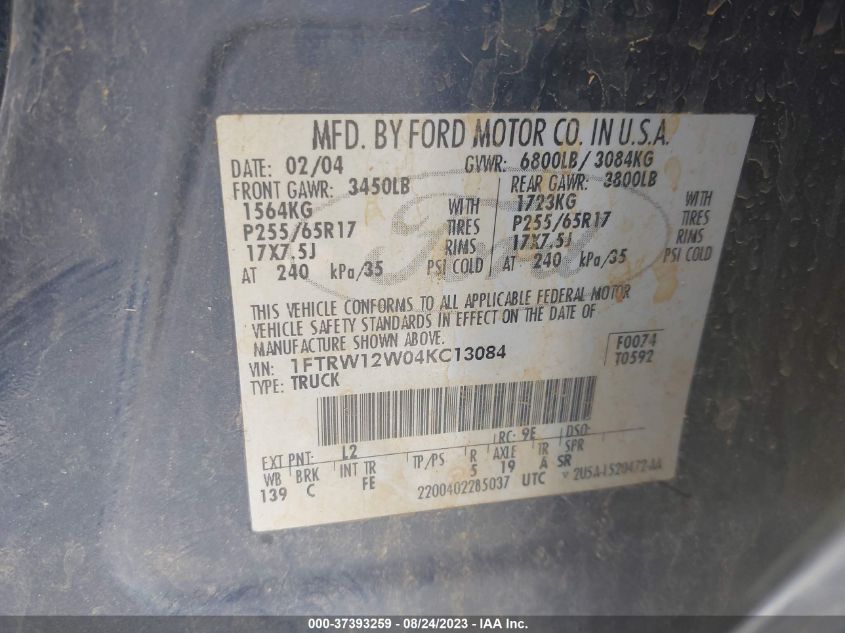 Photo 8 VIN: 1FTRW12W04KC13084 - FORD F-150 