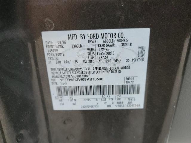 Photo 11 VIN: 1FTRW12W08KB70596 - FORD F150 SUPER 