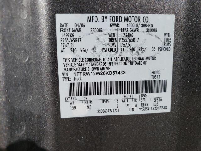 Photo 11 VIN: 1FTRW12W26KD57433 - FORD F-150 