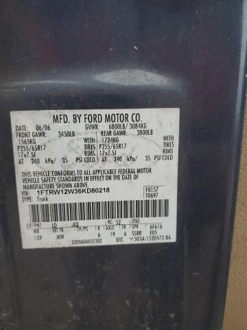 Photo 11 VIN: 1FTRW12W36KD80218 - FORD F150 SUPER 