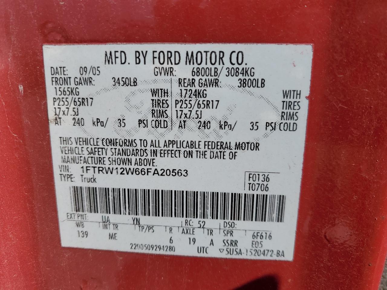 Photo 11 VIN: 1FTRW12W38KC50409 - FORD F-150 