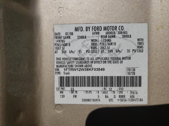 Photo 11 VIN: 1FTRW12W38KF03549 - FORD F-150 