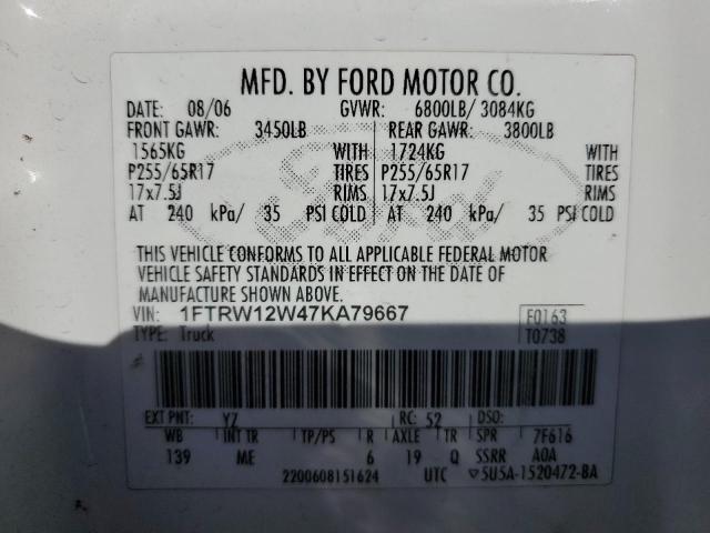 Photo 11 VIN: 1FTRW12W47KA79667 - FORD F-150 