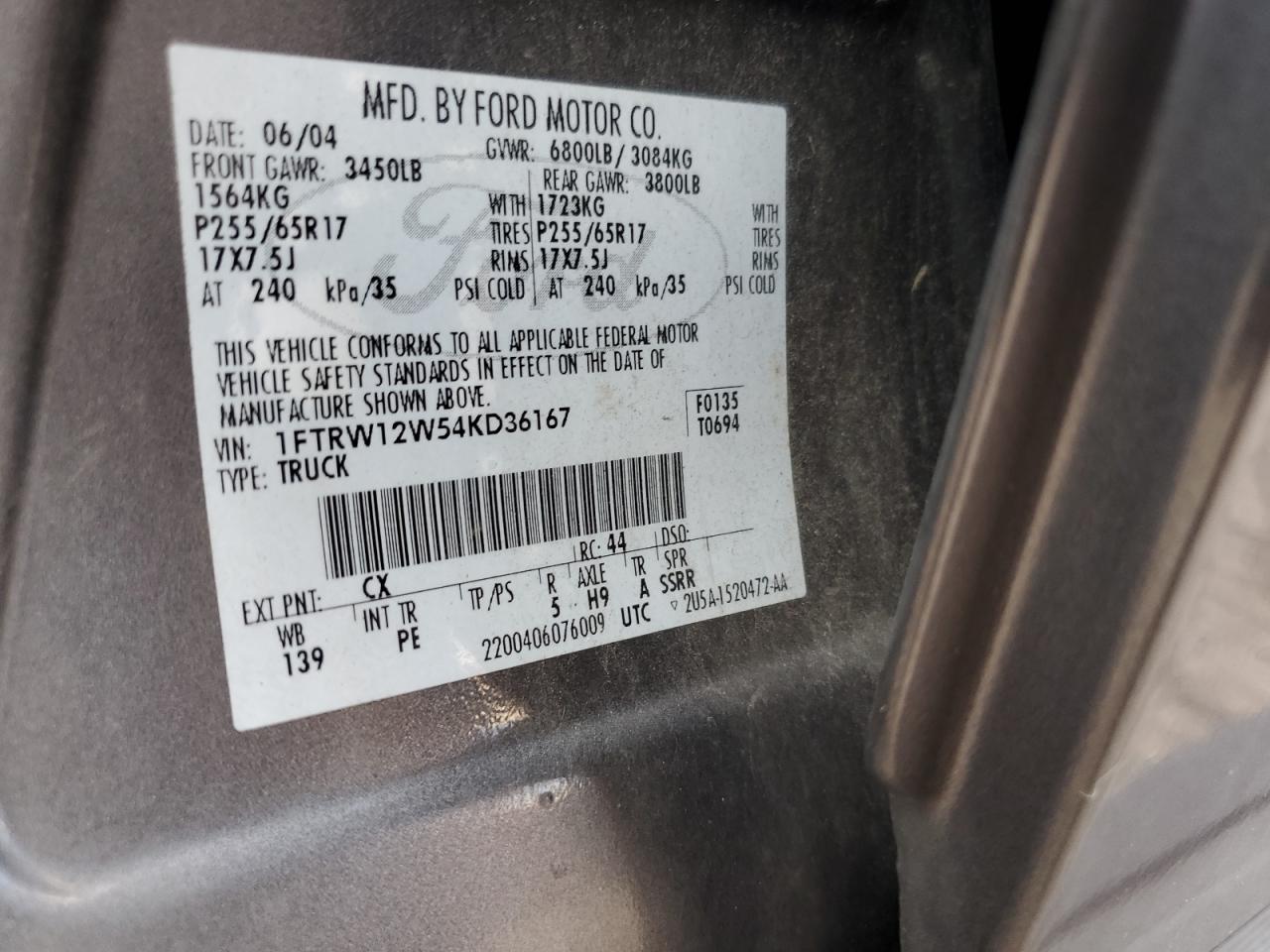 Photo 11 VIN: 1FTRW12W54KD36167 - FORD F-150 