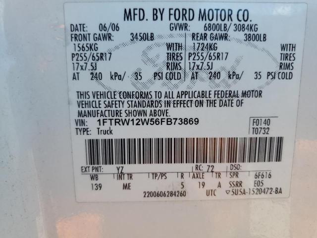 Photo 11 VIN: 1FTRW12W56FB73869 - FORD F150 SUPER 