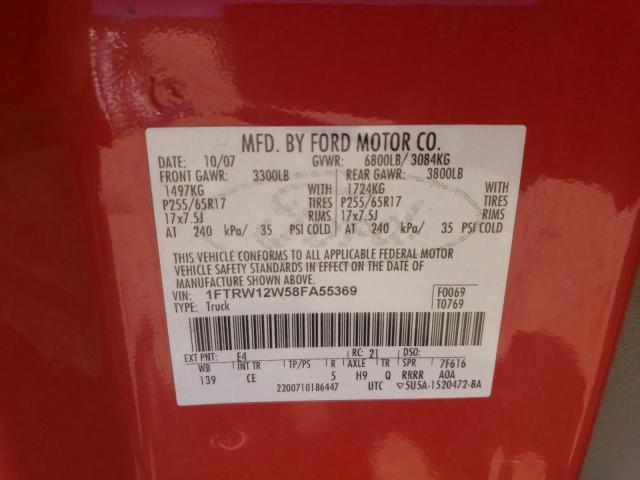 Photo 11 VIN: 1FTRW12W58FA55369 - FORD F150 SUPER 