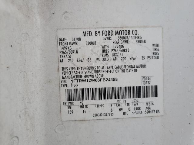 Photo 11 VIN: 1FTRW12W68FB24358 - FORD F-150 