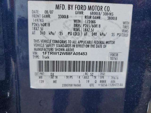 Photo 11 VIN: 1FTRW12W88FA05453 - FORD F150 SUPER 