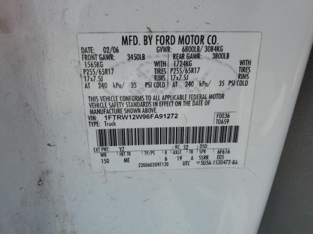 Photo 11 VIN: 1FTRW12W96FA91272 - FORD F150 SUPER 