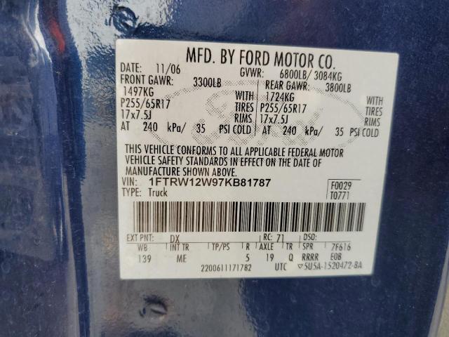 Photo 11 VIN: 1FTRW12W97KB81787 - FORD F-150 