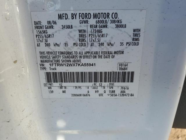 Photo 11 VIN: 1FTRW12WX7KA55941 - FORD F-150 